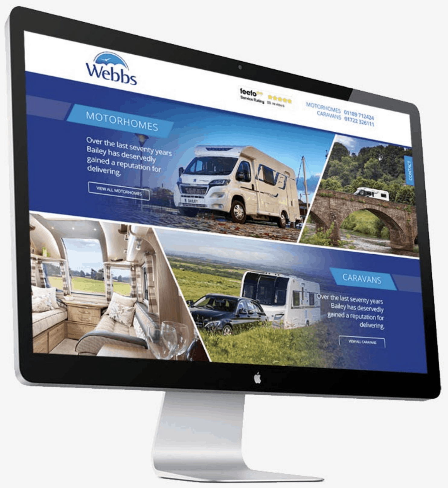 webbs motorhomes website design