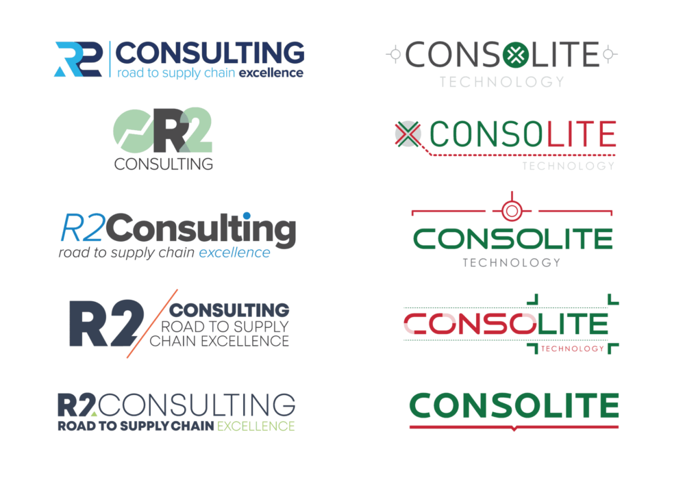 logo design consolite and r2 consulting concepts