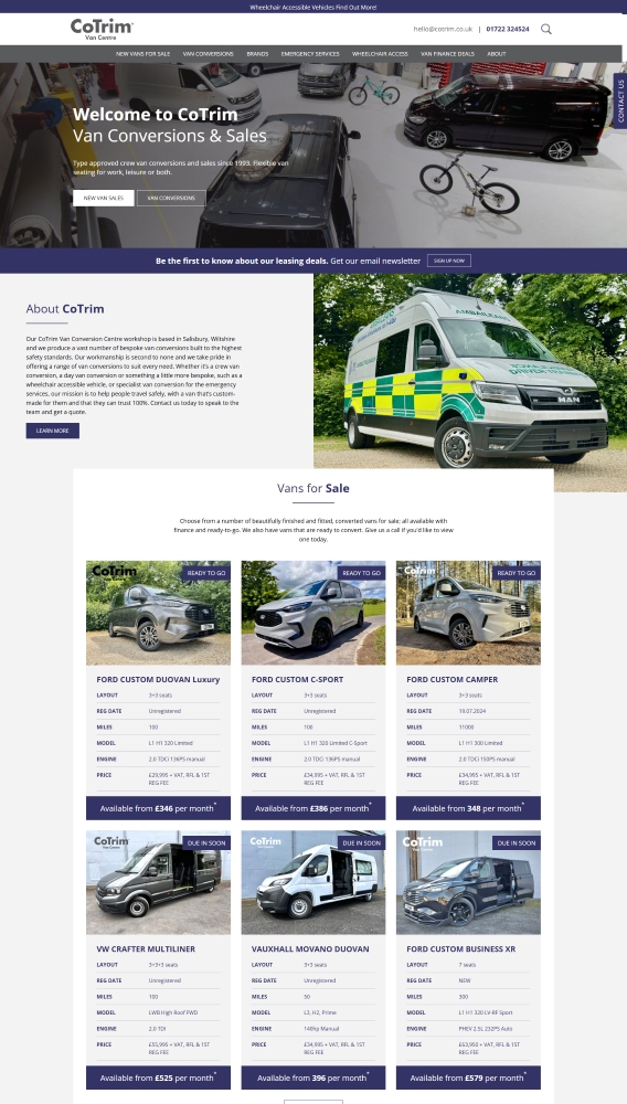 cotrim van conversions website design homepage screenshot web