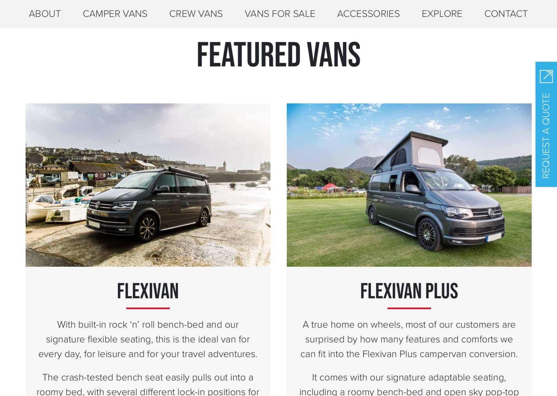 web design featured flexivan 2