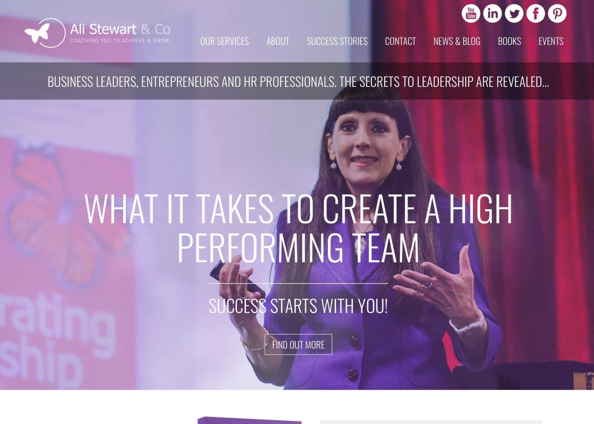 wordpress web design ali stewart home 1b